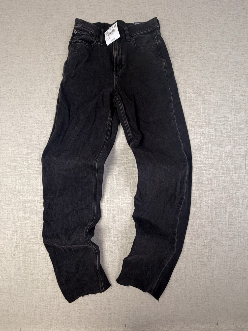 American Eagle Jeans Womens 00 Black Super High Rise Baggy Wide Leg